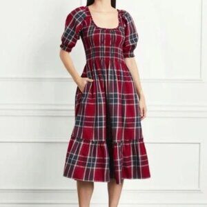 HILL HOUSE – LOUISA NAP DRESS (RED TARTAN, S)